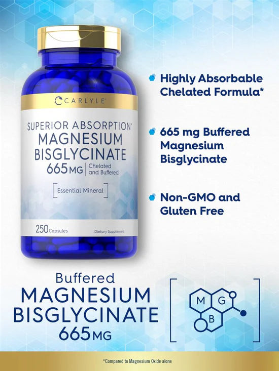 Bisglicinato de magnesio 665 mg 250 cápsulas