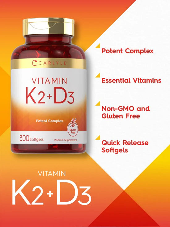 Vitamina K-2 con D-3 300 cápsulas blandas
