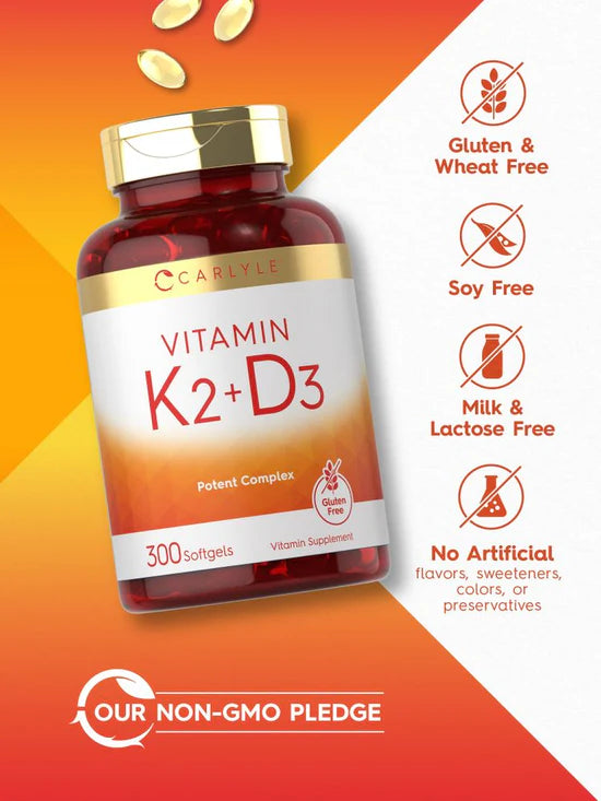 Vitamina K-2 con D-3 300 cápsulas blandas